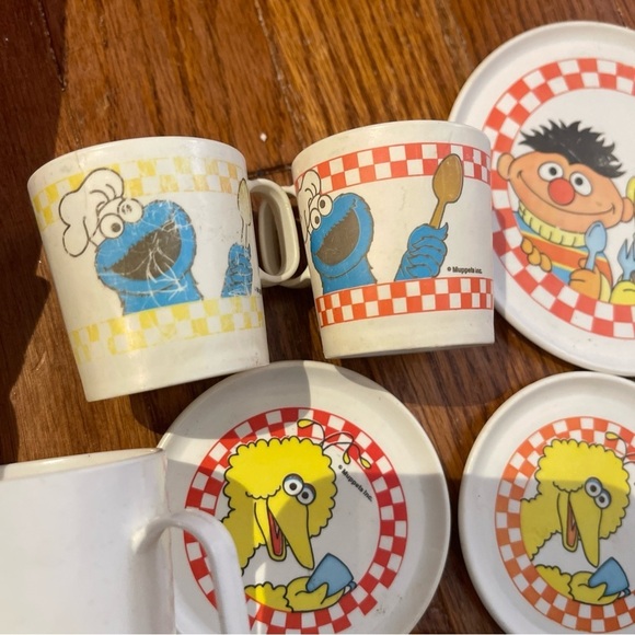 Vintage Chilton Globe Inc Muppets Sesame Street Play Dishes Tea Set 7 pieces - Picture 8 of 12
